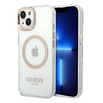 Guess GUHMP14MHTRMD hard silikonové pouzdro iPhone 14 PLUS 6.7" gold Metal Outline Magsafe