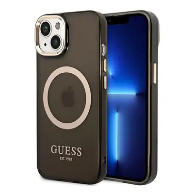 Guess GUHMP14MHTCMK hard silikonové pouzdro iPhone 14 PLUS 6.7" black Gold Outline Translucent M