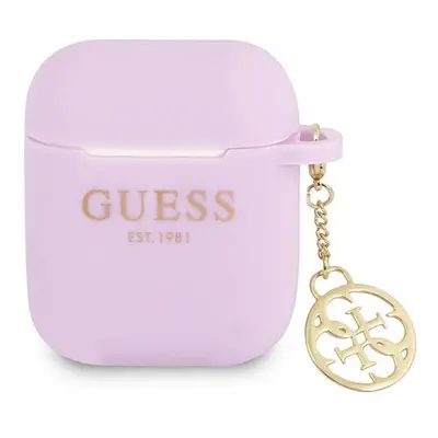 Guess GUA2LSC4EU pouzdro na Airpods 2. Generace / 1. Generace purple Charm Collection 4G