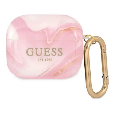 Guess GUA3UNMP pouzdro na Airpods 3. Generace pink Marble Collection