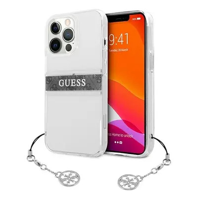 Guess GUHCP13LKB4GGR hard silikonové pouzdro iPhone 13 / 13 Pro 6.1" transparent 4G Grey Strap C