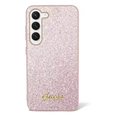 Guess hard silikonový kryt Samsung Galaxy S24 5G pink Glitter Script