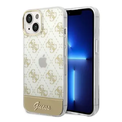 Guess GUHCP14MHG4MHG hard silikonové pouzdro iPhone 14 PLUS 6.7" gold 4G Pattern Script