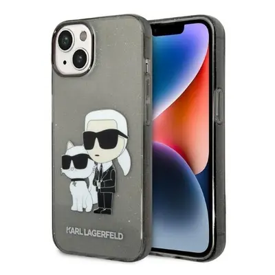 Karl Lagerfeld KLHCP14MHNKCTGK hard silikonové pouzdro iPhone 14 PLUS 6.7" black Gliter Karl&Cho