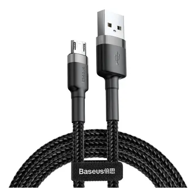 Baseus Cafule extra odolný nylonem opletený kabel USB / Micro USB QC3.0 2,4A 1m black-grey