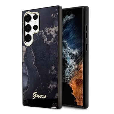 Guess GUHCS23LHTMRSK hard silikonové pouzdro Samsung Galaxy S23 ULTRA 5G black Golden Marble Col