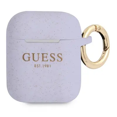 Guess GUA2SGGEU pouzdro na Airpods 2. Generace / 1. Generace purple Silicone Glitter