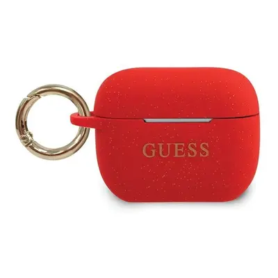 Guess GUACAPSILGLRE pouzdro na AirPods PRO red Silicone Glitter