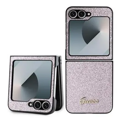 Guess hard kryt na Samsung Galaxy Z Flip 6 Pink Glitter Flakes Metal Logo