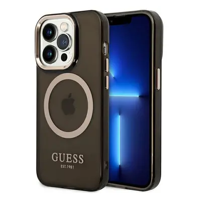 Guess GUHMP14LHTCMK hard silikonové pouzdro iPhone 14 PRO 6.1" black Gold Outline Translucent Ma