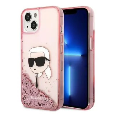 Karl Lagerfeld KLHCP14SLNKHCP hard silikonové pouzdro iPhone 14 6.1" pink Glitter Karl Head