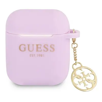 Guess GUA2LSC4EU pouzdro na Airpods 2. Generace / 1. Generace purple Charm Collection 4G