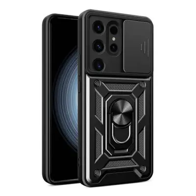 Panceřový kryt s kroužkem na Samsung Galaxy S24 ULTRA Black Hybrid Armor Camshield