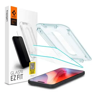 Celoplošné tvrzené sklo na iPhone 16 PRO 6.3" Spigen GLAS.TR "EZ FIT" 2BALENÍ Čiré