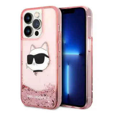 Karl Lagerfeld KLHCP14XLNCHCP hard silikonové pouzdro iPhone 14 PRO MAX 6.7" pink Glitter Choupe