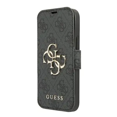 Guess GUBKP13L4GMGGR knížkové pouzdro iPhone 13 / 13 Pro 6.1" grey book 4G Big Metal Logo