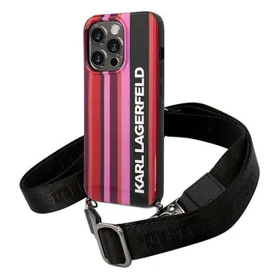 Karl Lagerfeld KLHCP14XSTSTP hard silikonové pouzdro iPhone 14 PRO MAX 6.7" pink Color Stripes S