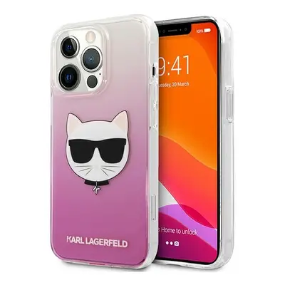 Karl Lagerfeld KLHCP13LCTRP hard silikonové pouzdro iPhone 13 / 13 Pro 6.1" pink Choupette Head