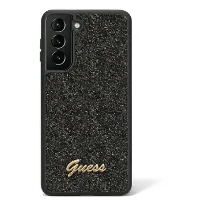 Guess GUHCS23SHGGSHK hard silikonové pouzdro Samsung Galaxy S23 5G black Glitter Script