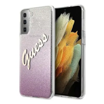 Guess GUHCS21MPCUGLSPI hard silikonové pouzdro Samsung Galaxy S21 PLUS 5G pink Glitter Gradient 