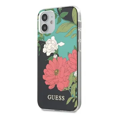 Guess GUHCP12SIMLFL01 hard silikonové pouzdro iPhone 12 Mini 5.4" black N°1 Flower Collection