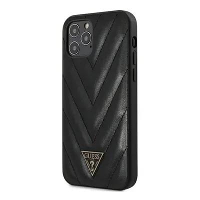 Guess GUHCP12LPUVQTMLBK hard silikonové pouzdro iPhone 12 Pro MAX 6.7" black V-Quilted Collectio