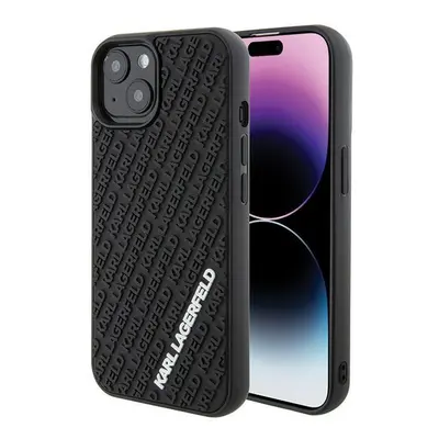 Karl Lagerfeld hard silikonové pouzdro iPhone 15 6.1" black 3D Rubber Multi Logo