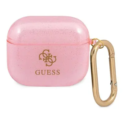 Guess GUA3UCG4GP pouzdro na Airpods 3. Generace pink Glitter Collection