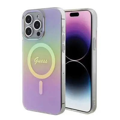 Guess hard silikonový kryt iPhone 15 PRO 6.1" pink IML Iridescent MagSafe