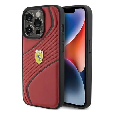 Ferrari hard silikonové pouzdro iPhone 15 PRO 6.1" red Twist Metal Logo