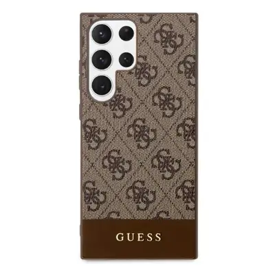 Guess hard silikonový kryt Samsung Galaxy S24 ULTRA brown 4G Stripe Collection