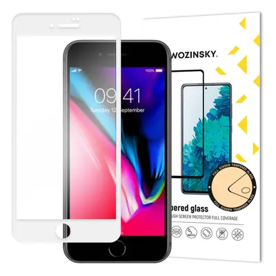 Wozinsky Celoplošné temperované tvrzené sklo na iPhone SE 2022 / SE 2020 /8/7/6 white