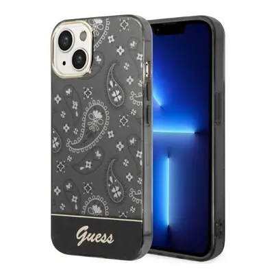 Guess GUHCP14MHGBNHK hard silikonové pouzdro iPhone 14 PLUS 6.7" black Bandana Paisley