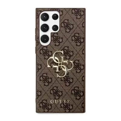 Guess hard silikonové pouzdro Samsung Galaxy S24 ULTRA brown 4G Big Metal Logo