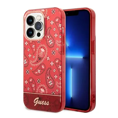 Guess GUHCP14XHGBNHR hard silikonové pouzdro iPhone 14 PRO MAX 6.7" red Bandana Paisley