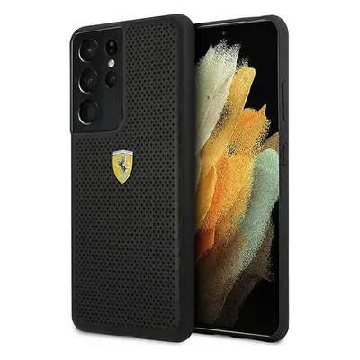 Ferrari FESPEHCS21LBK hard silikonové pouzdro Samsung Galaxy S21 Ultra 5G black On Track Perfora