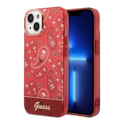 Guess GUHCP14MHGBNHR hard silikonové pouzdro iPhone 14 PLUS 6.7" red Bandana Paisley