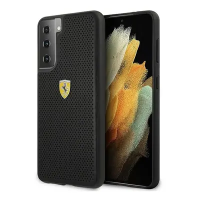 Ferrari FESPEHCS21SBK hard silikonové pouzdro Samsung Galaxy S21 5G black On Track Perforated