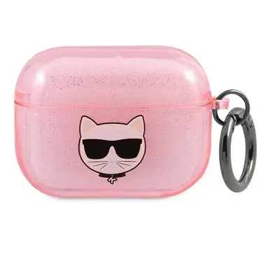 Karl Lagerfeld KLAPUCHGP pouzdro na AirPods PRO Pink glitter Choupette