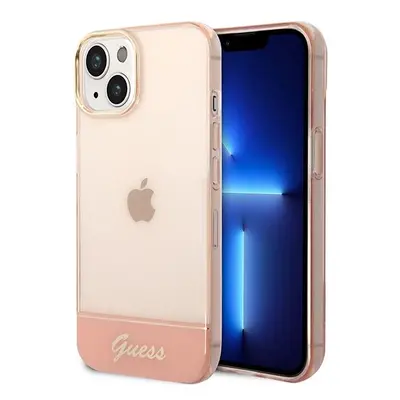 Guess GUHCP14SHGCOP hard silikonové pouzdro iPhone 14 6.1" pink Translucent