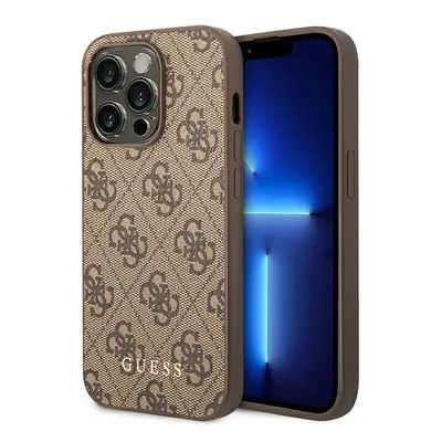 Guess GUHCP14XG4GFBR hard silikonové pouzdro iPhone 14 PRO MAX 6.7" brown 4G Metal Gold Logo