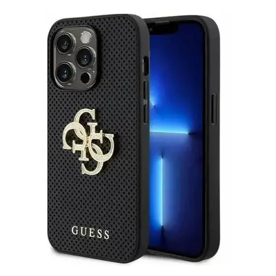 Guess hard silikonové pouzdro iPhone 15 PRO 6.1" black Perforated 4G Glitter