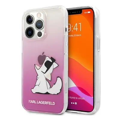 Karl Lagerfeld KLHCP14LCFNRCPI hard silikonové pouzdro iPhone 14 PRO 6.1" pink Choupette Fun