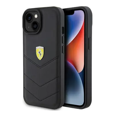 Ferrari hard silikonové pouzdro iPhone 15 6.1" black Quilted Metal Logo