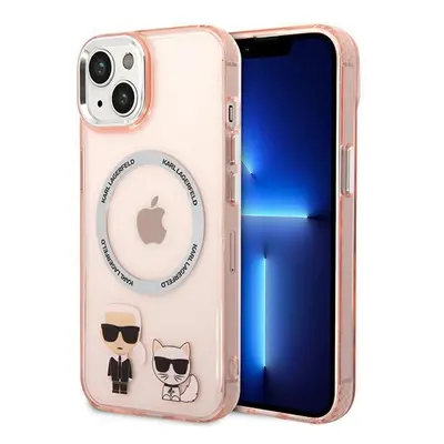 Karl Lagerfeld KLHMP14SHKCP hard silikonové pouzdro iPhone 14 6.1" pink Karl & Choupette Alumini