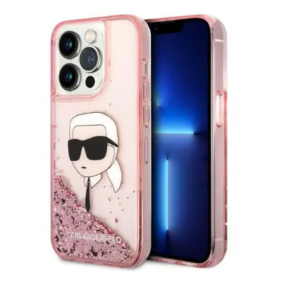 Karl Lagerfeld KLHCP14XLNKHCP hard silikonové pouzdro iPhone 14 PRO MAX 6.7" pink Glitter Karl H