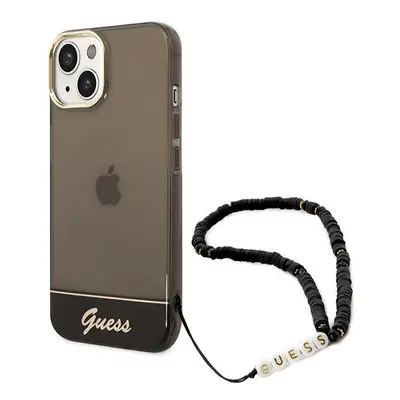 Guess GUHCP14MHGCOHK hard silikonové pouzdro iPhone 14 PLUS 6.7" black Translucent Pearl Strap