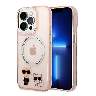 Karl Lagerfeld KLHMP14LHKCP hard silikonové pouzdro iPhone 14 PRO 6.1" pink Karl & Choupette Alu