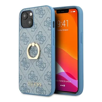 Guess GUHCP13S4GMRBL hybrid silikonové pouzdro iPhone 13 Mini 5.4" blue 4G with ring stand