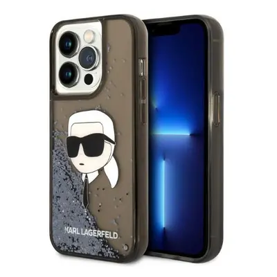 Karl Lagerfeld KLHCP14LLNKHCK hard silikonové pouzdro iPhone 14 PRO 6.1" black Glitter Karl Head